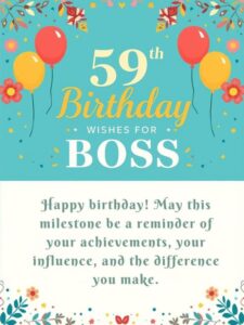 59th Birthday Wishes for Boss
