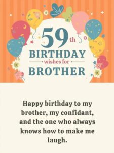 59th Birthday Wishes for Brother