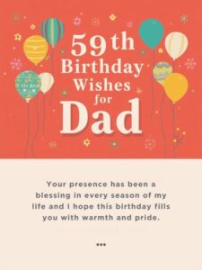 59th Birthday Wishes for Dad