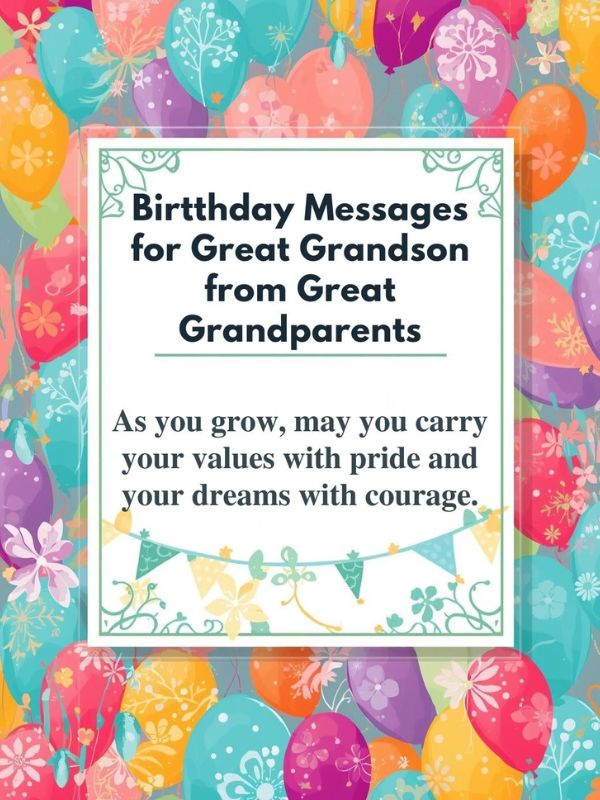 Birthday Messages for Great Grandson from Great Grandparents