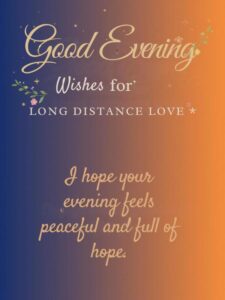 Good Evening Wishes for Long Distance Love