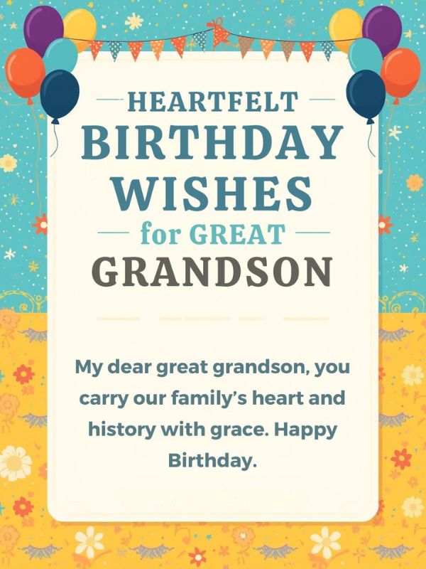 Heartfelt Birthday Wishes for Great Grandson