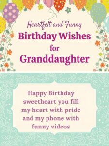 Heartfelt and Funny Birthday Wishes for Granddaughter