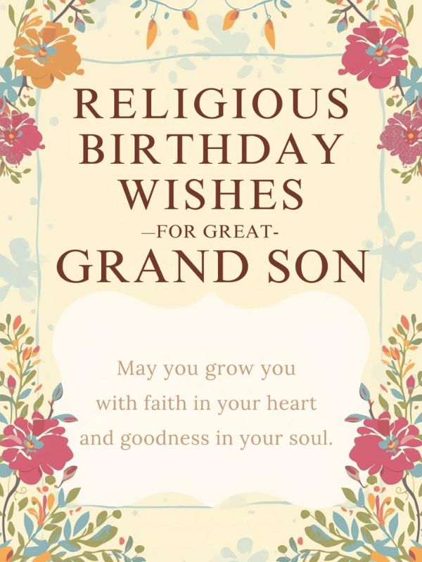 Religious Birthday Wishes for Great Grandson