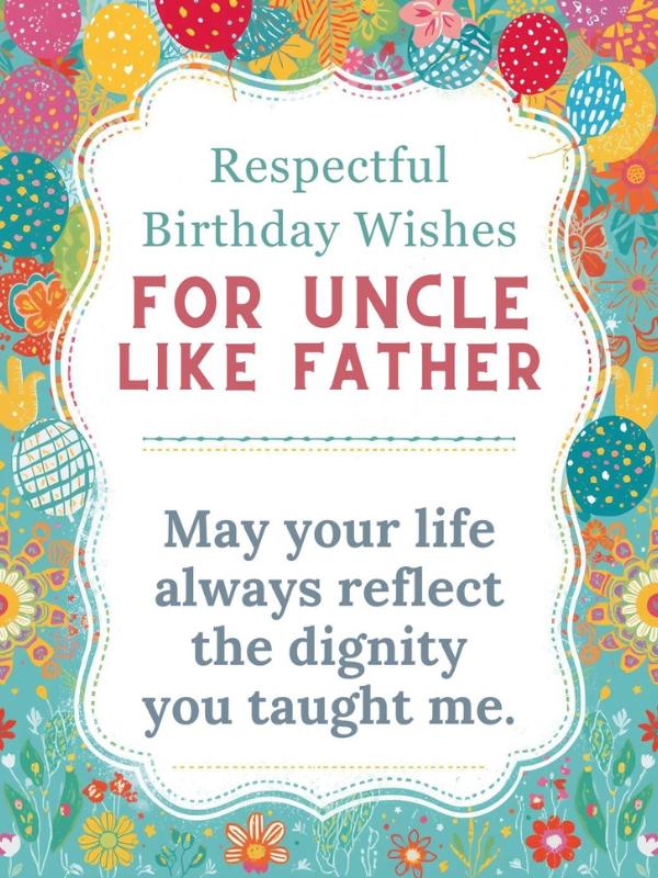 Respectful Birthday Wishes for Uncle Like Father 