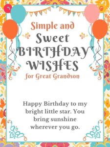 Simple and Sweet Birthday Wishes for Great Grandson